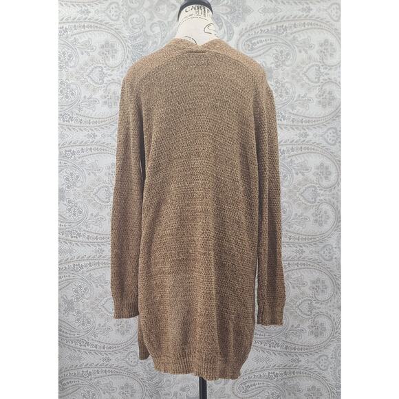 Love Ellie Stitch Fix women's brown duster cardigan Size Large Office Boho cozy - Picture 2 of 10